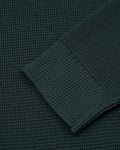 Men's Waffle Weave Round Neck Knit - Dark Green