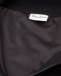 Men's wool 100% zip-up windproof knit - Black