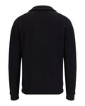 Men's wool 100% zip-up windproof knit - Black