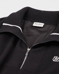 Men's wool 100% zip-up windproof knit - Black