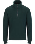 Men's wool 100% zip-up windproof knit - Dark Green