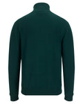 Men's wool 100% zip-up windproof knit - Dark Green