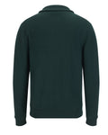 Men's wool 100% zip-up windproof knit - Dark Green