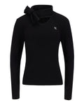 Neck Ribbon Knit Pullover - Black