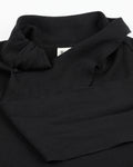 Neck Ribbon Knit Pullover - Black