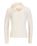 Neck Ribbon Knit Pullover - Ivory