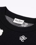 Flower Point Jacquard Knit - Black