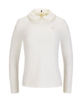 Beaded round collar T-shirt - Ivory