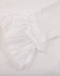 Frill sleeve high neck t-shirt - Ivory