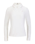 Double chiffon ribbon collar T-shirt - Ivory