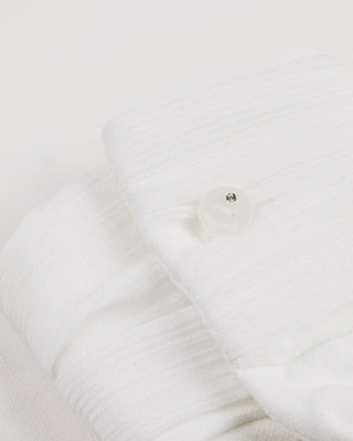 Double chiffon ribbon collar T-shirt - Ivory