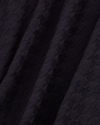 Houndstooth jacquard collar T-shirt - Black