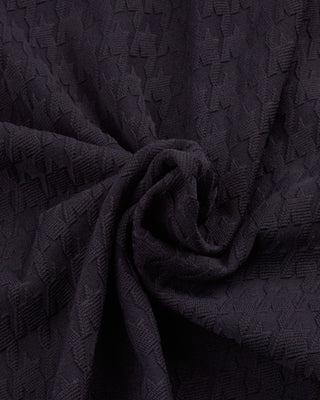 Houndstooth jacquard collar T-shirt - Black