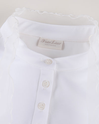 Chiffon Ribbon Windproof Inner T-Shirt - White