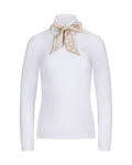 Pearl collar t-shirt with scarf - Ivory