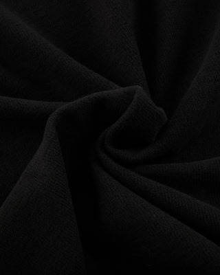 Velvet ribbon pleated T-shirt - Black
