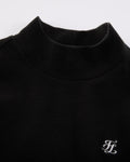 Fleeced high neck t-shirt - Black