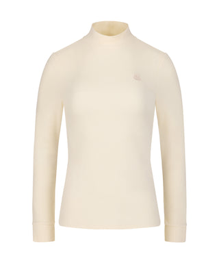 Fleeced high neck t-shirt - Cream