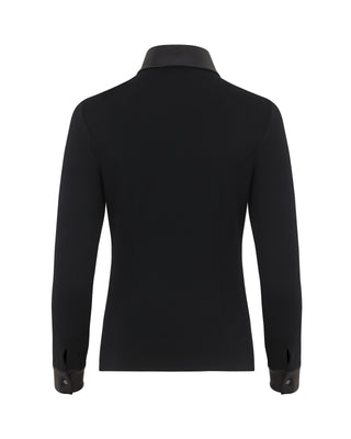 Fair Liar Leather Collar T-Shirt - Black