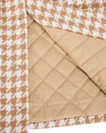 Houndstooth Checkered Quilted Vest - Beige