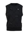 Ribbon Detailed Windproof Vest - Black