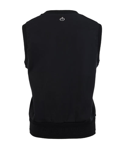 Ribbon Detailed Windproof Vest - Black