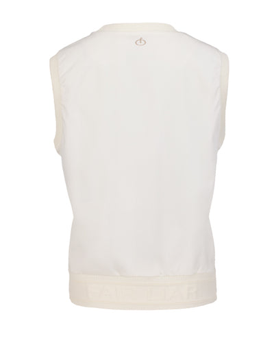 Ribbon Detailed Windproof Vest - Cream