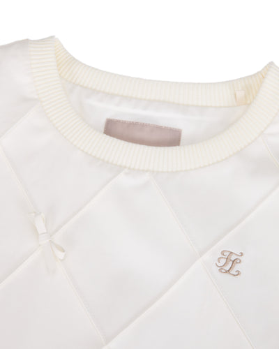 Ribbon Detailed Windproof Vest - Cream