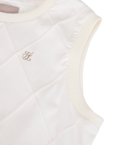 Ribbon Detailed Windproof Vest - Cream