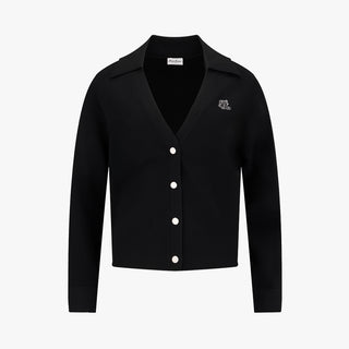 Back Logo Jacquard Cardigan (Black)
