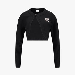 Pearl Logo Bolero Cardigan (Black)