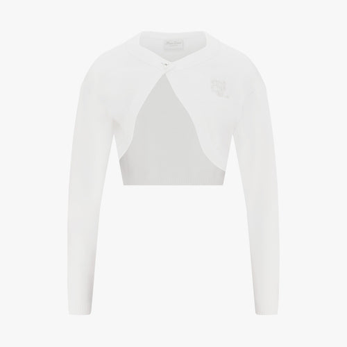 Pearl Logo Bolero Cardigan (Ivory)
