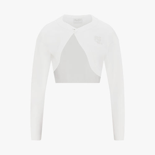 Pearl Logo Bolero Cardigan (Ivory)