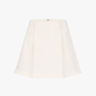 Tweed Balloon Skirt (Ivory)