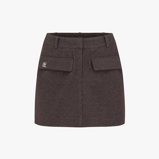 Brushed H-line Skirt (Charcoal Grey)