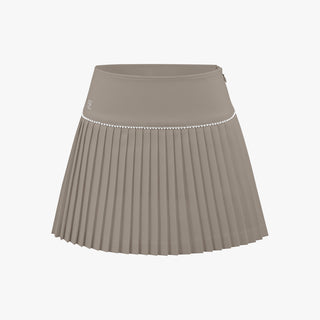 [FL Sig] Pearl Flared Pleats Skirt (Cocoa)