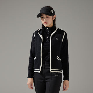 Double Button Windproof Knit Vest (Black)