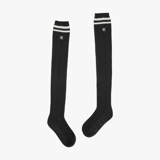 Cable Knee-socks (Black)
