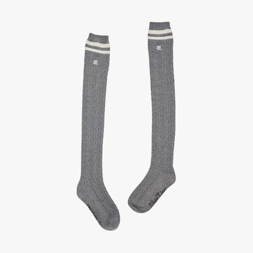 Cable Knee-socks (Charcoal Grey)