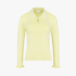 Flat Collar Open Pointed Knit (Lime)