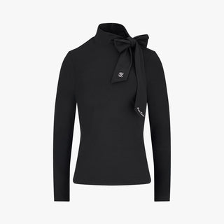 Tie Ribbon Turtle-neck Tshirt (Black)