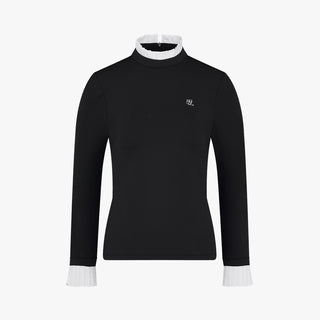 Pleats Turtle-neck Tshirt (Black)