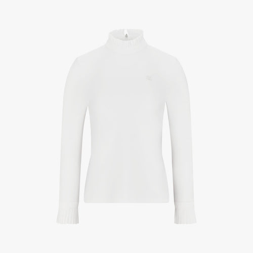 Pleats Turtle-neck Tshirt (Ivory)