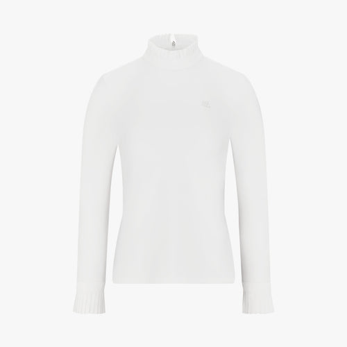 Pleats Turtle-neck Tshirt (Ivory)