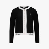Ribbon Zipper Cardigan (Black)