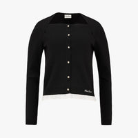 Lace Crop Cardigan (Black)