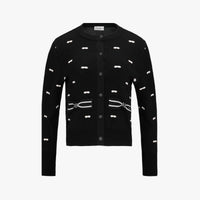 [MADE IN JAPAN] Ribbon Jacquard Cardigan (Black)