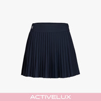 Pique Back Logo Pleated Skirt (Navy)