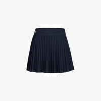 Pique Back Logo Pleated Skirt (Navy)