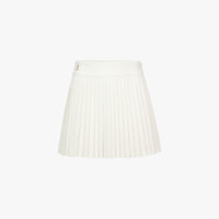 Pique Back Logo Pleated Skirt (White)